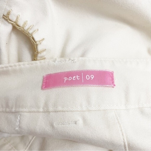 Sigrid Olsen Cream Pants Floral Embroidered Cropped Poet Pant Women’s Size 4 - Picture 14 of 15